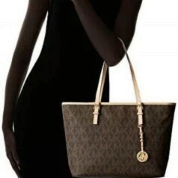 Michael Kors Dark Brown and Beige Tote - Picture 15 of 16